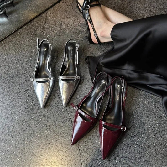 High Heels Women's Empty Single Shoes 2025 New Spring and Summer Bag Head Stiletto Sandals