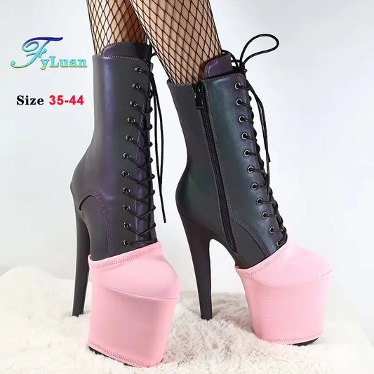 New Durable Suede Shoes Cover 20cm Super High Heels Pole Dancing Boots 10CM Platform Protection Cover Training Shoes Protector