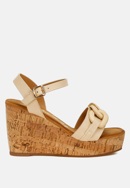 Emelda cushion chain pin buckle wedges