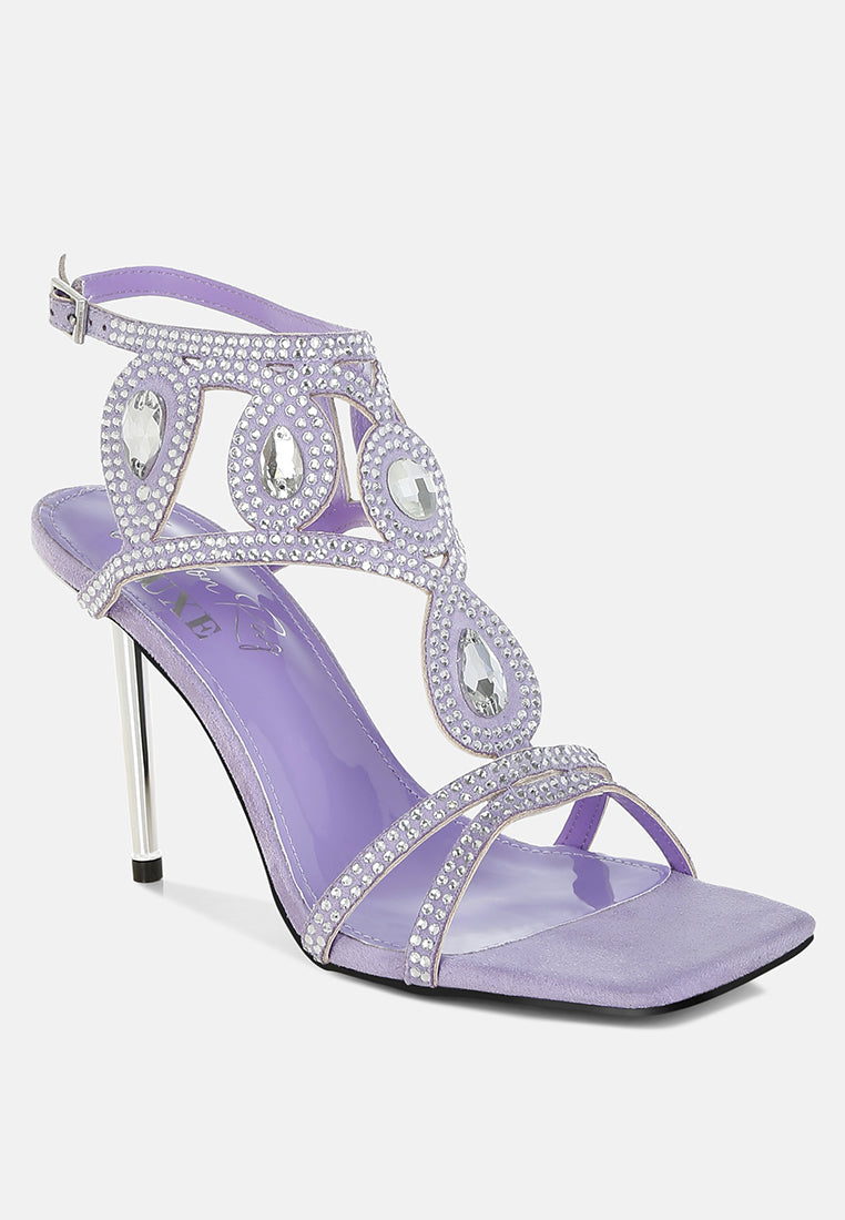 Fialka Diamante & Rhinestones Stiletto Sandals