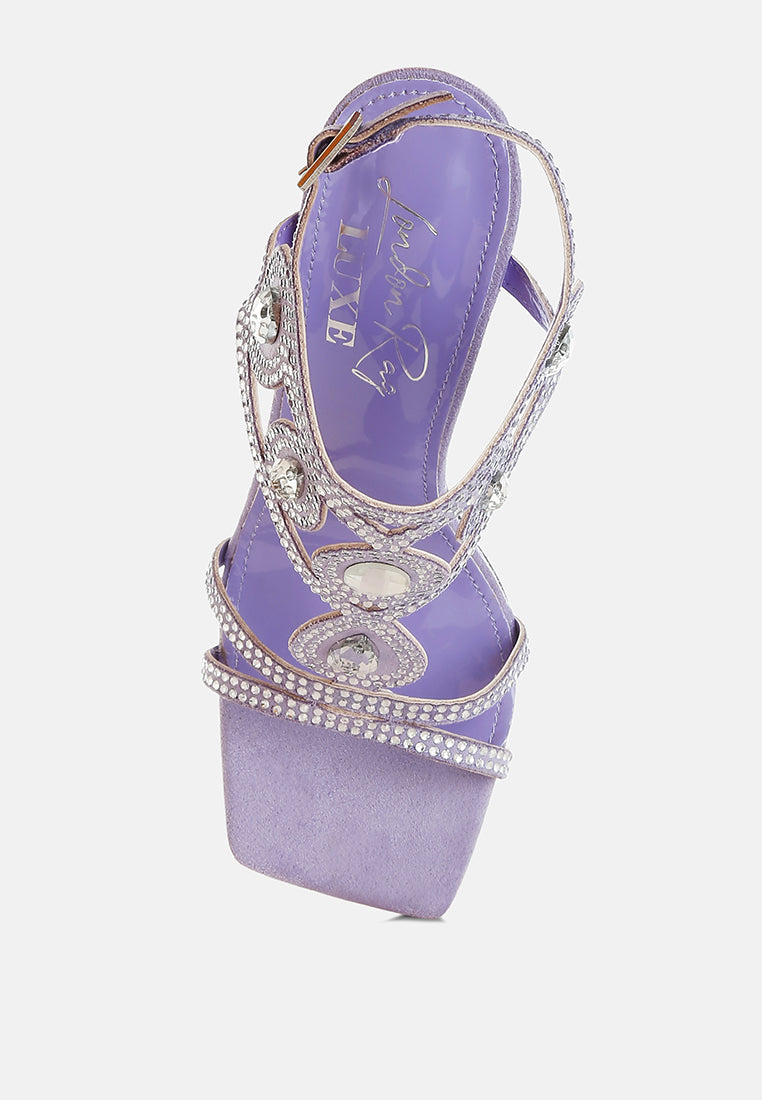 Fialka Diamante & Rhinestones Stiletto Sandals