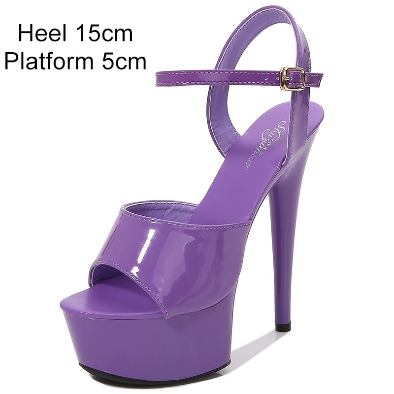Women Shoes Sexy Thick Bottom Sandals 13 15 17 20cm Platform Girls Shoe High Heels Party Club Stripper Shoes Steel Tube Dancing
