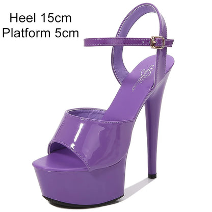 Women Shoes Sexy Thick Bottom Sandals 13 15 17 20cm Platform Girls Shoe High Heels Party Club Stripper Shoes Steel Tube Dancing