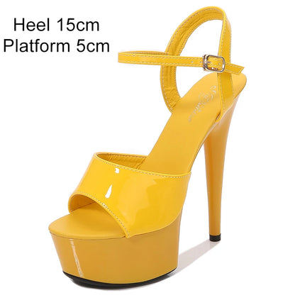 Women Shoes Sexy Thick Bottom Sandals 13 15 17 20cm Platform Girls Shoe High Heels Party Club Stripper Shoes Steel Tube Dancing