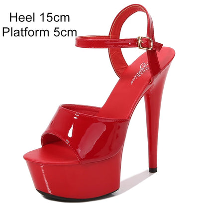 Women Shoes Sexy Thick Bottom Sandals 13 15 17 20cm Platform Girls Shoe High Heels Party Club Stripper Shoes Steel Tube Dancing