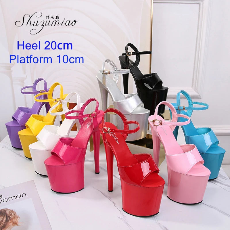 Women Shoes Sexy Thick Bottom Sandals 13 15 17 20cm Platform Girls Shoe High Heels Party Club Stripper Shoes Steel Tube Dancing
