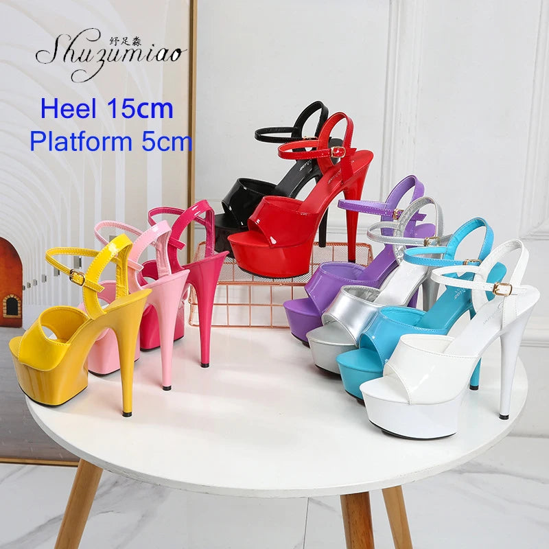 Women Shoes Sexy Thick Bottom Sandals 13 15 17 20cm Platform Girls Shoe High Heels Party Club Stripper Shoes Steel Tube Dancing