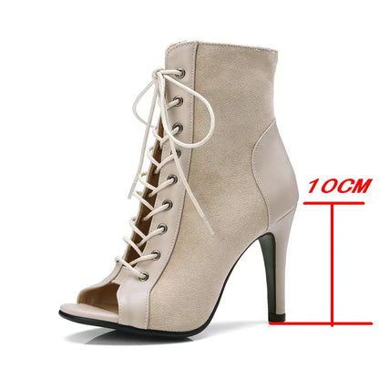 European Style Sexy Thin High Heels Jazz Dance Sandals for Women's Open Toe Gladiator Ladies Dancing Heels Shoes Black Size 47