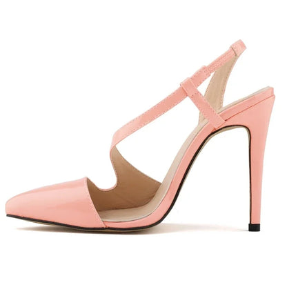 LOSLANDIFEN New Women Pumps Pointed Toe Stiletto High Heels Shoes Sexy Summer Autumn Ladies Red Wedding Leather  302-15PA