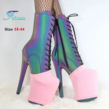 New Durable Suede Shoes Cover 20cm Super High Heels Pole Dancing Boots 10CM Platform Protection Cover Training Shoes Protector