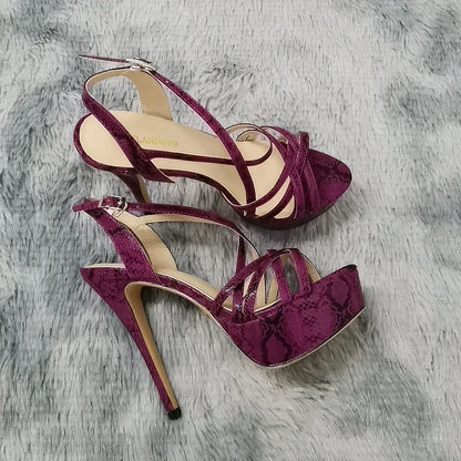 Women Sandals Catwalk Shows 14CM Open Toe Platform High Heels Snake Pattern Stilettos Sexy Ankle Strap Gladiator Party Shoes