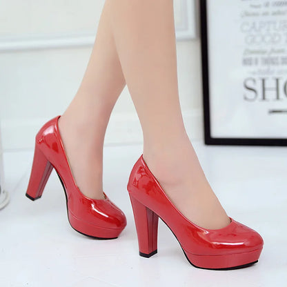 Europe America Women's High Heels Sexy Women's Pumps  Fashion Elegant Leather Shoes Upscale Designer Brand Lady Shoes Large Size