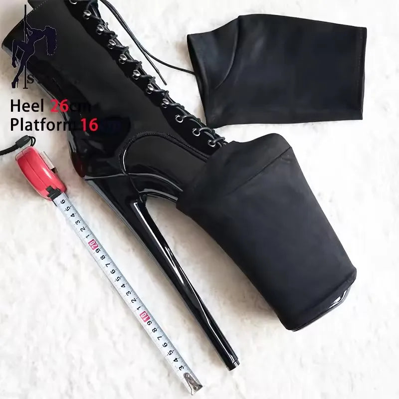 13cm Platform Shoes Protective Cover Sandals Boots Shoes High Heels Cover Protection Pole Dance Boots Training Wear-Resist Cover