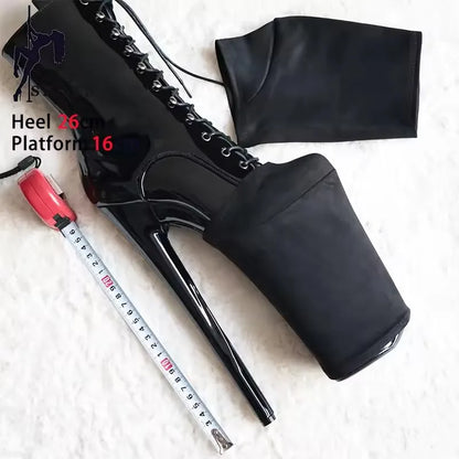 13cm Platform Shoes Protective Cover Sandals Boots Shoes High Heels Cover Protection Pole Dance Boots Training Wear-Resist Cover