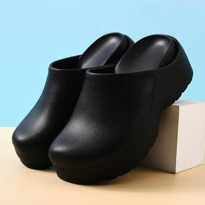 Summer Women 6 Platform 6.5cm High Heels Slippers Female Slip on Fashion Lady Internal Elevation Casual Beach Slides