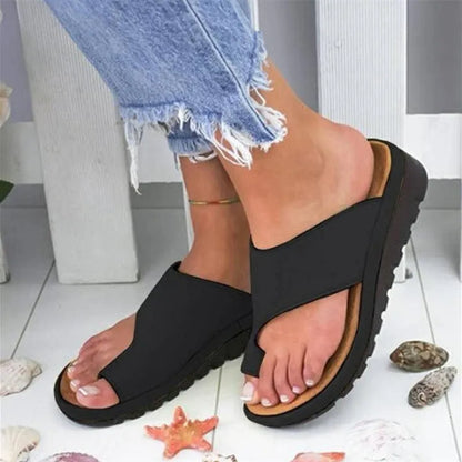 Women Sandals Wedge Heels Flip Flops Summer Elegant Shoes House Home Platform Soft Bottom Slipper Plu Size Footwear Beach Slide