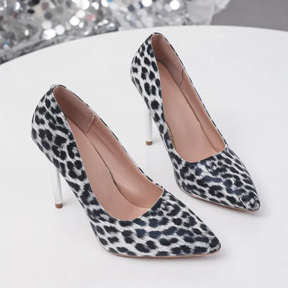 Fashion Women's Shoes Shallow Women's High Heels Hot Sale Leopard Print Party Pumps Women Sexy Pointed Toe Heels Women