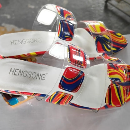 Fashion Women's Shoes Summer New Styles Thick Heels High Heels Anti Slip Comfortable Slippers Simple Lightweight Women's Sandals