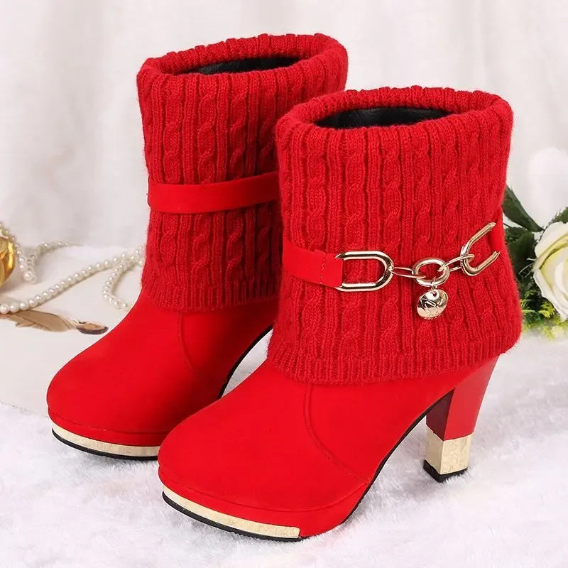 Super High Heels Platform Shoes Women High Heels Women Pumps Shoes Pointed Toe Suede Ankle Boots for Women Thick Heels Boots NEW
