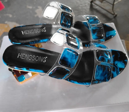 Fashion Women's Shoes Summer New Styles Thick Heels High Heels Anti Slip Comfortable Slippers Simple Lightweight Women's Sandals