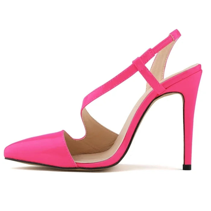 LOSLANDIFEN New Women Pumps Pointed Toe Stiletto High Heels Shoes Sexy Summer Autumn Ladies Red Wedding Leather  302-15PA