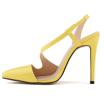 LOSLANDIFEN New Women Pumps Pointed Toe Stiletto High Heels Shoes Sexy Summer Autumn Ladies Red Wedding Leather  302-15PA