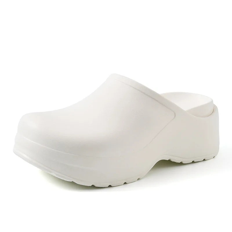 Summer Women 6 Platform 6.5cm High Heels Slippers Female Slip on Fashion Lady Internal Elevation Casual Beach Slides