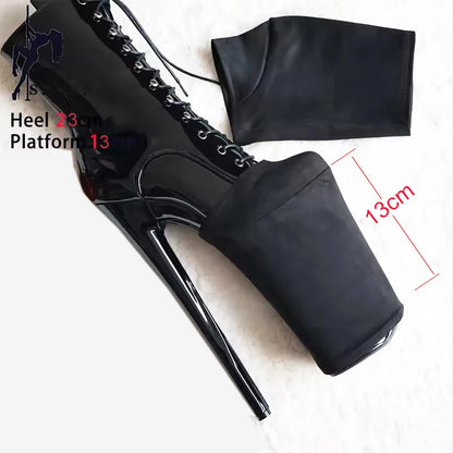 13cm Platform Shoes Protective Cover Sandals Boots Shoes High Heels Cover Protection Pole Dance Boots Training Wear-Resist Cover