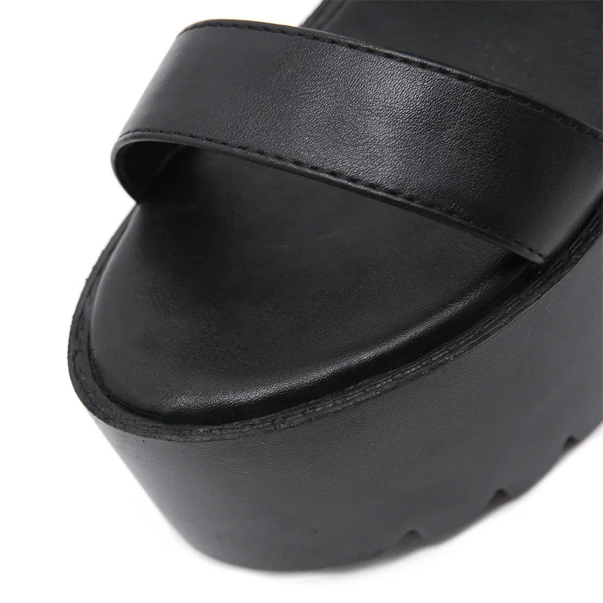 Big Size 34-43 Super High Heels 14cm Roman Sandals Women 2025 Summer PU Leather Platform Ladies Casual Chunky Heel Buckle Shoes