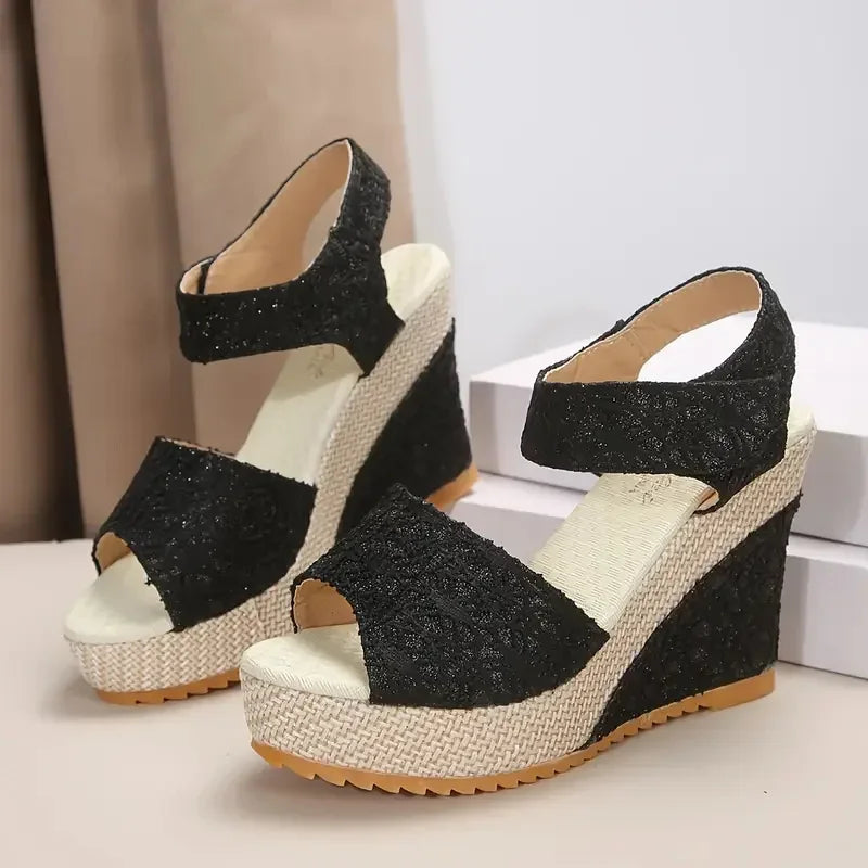 Women Wedge Sandals Summer Women Comfortable Luxury Designer Shoes Heels Women Peep Toe Platform Sandals Sexy Party Dress Shoes