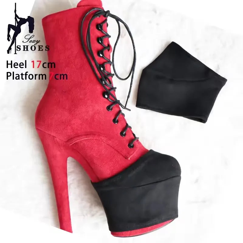 13cm Platform Shoes Protective Cover Sandals Boots Shoes High Heels Cover Protection Pole Dance Boots Training Wear-Resist Cover