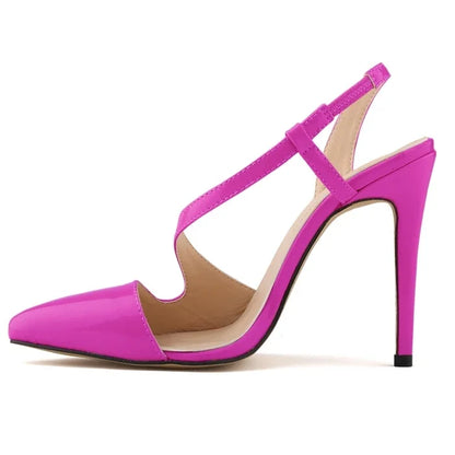 LOSLANDIFEN New Women Pumps Pointed Toe Stiletto High Heels Shoes Sexy Summer Autumn Ladies Red Wedding Leather  302-15PA