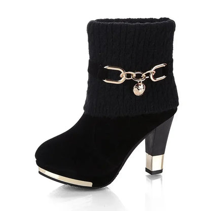 Super High Heels Platform Shoes Women High Heels Women Pumps Shoes Pointed Toe Suede Ankle Boots for Women Thick Heels Boots NEW