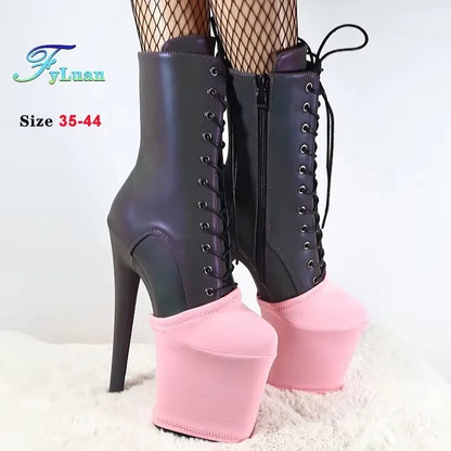 New Durable Suede Shoes Cover 20cm Super High Heels Pole Dancing Boots 10CM Platform Protection Cover Training Shoes Protector