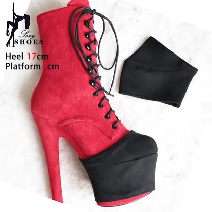 13cm Platform Shoes Protective Cover Sandals Boots Shoes High Heels Cover Protection Pole Dance Boots Training Wear-Resist Cover