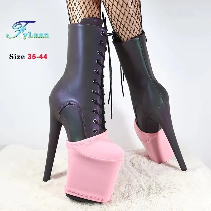 New Durable Suede Shoes Cover 20cm Super High Heels Pole Dancing Boots 10CM Platform Protection Cover Training Shoes Protector