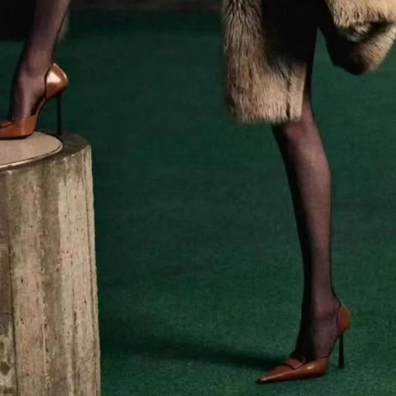 Sexy High Heel Slingbacks Women Pumps Designer Street Style Thin High Heels Stripper Party Dress Sandals Zapatos Mujer