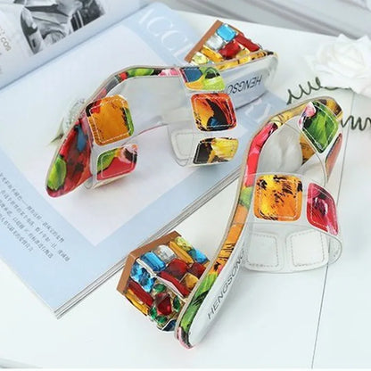 Fashion Women's Shoes Summer New Styles Thick Heels High Heels Anti Slip Comfortable Slippers Simple Lightweight Women's Sandals