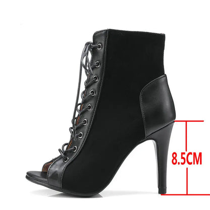 European Style Sexy Thin High Heels Jazz Dance Sandals for Women's Open Toe Gladiator Ladies Dancing Heels Shoes Black Size 47