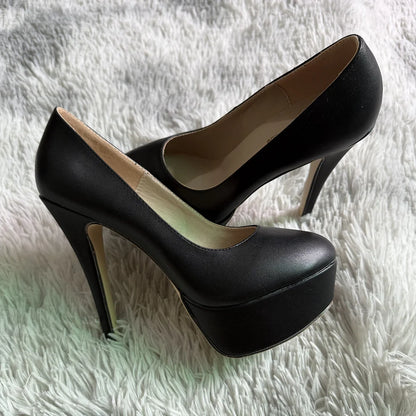 Women Platform High Heels Sexy Pumps Matte Round Toes 14cm Extremely Stripper Pole Dance Stilettos Party Dress Wedding Shoes