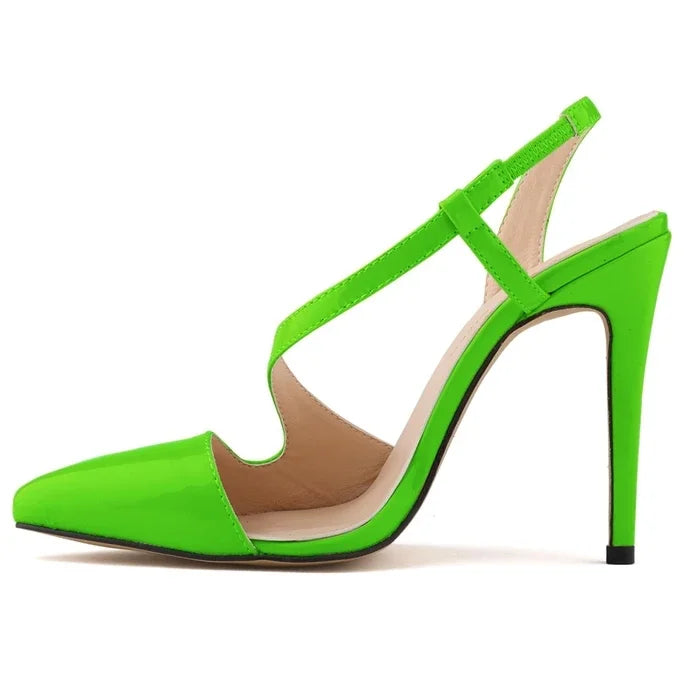 LOSLANDIFEN New Women Pumps Pointed Toe Stiletto High Heels Shoes Sexy Summer Autumn Ladies Red Wedding Leather  302-15PA