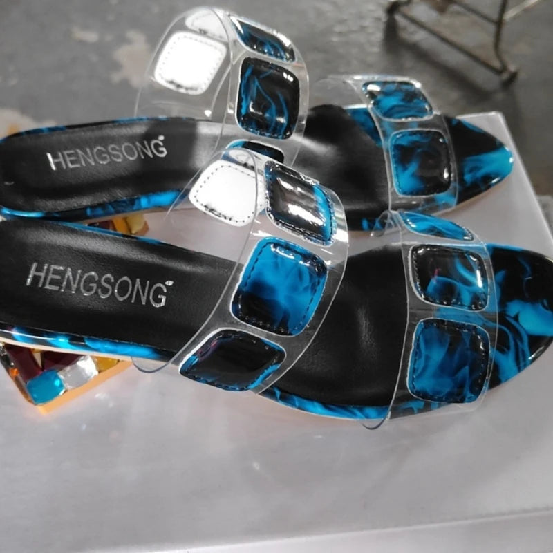 Fashion Women's Shoes Summer New Styles Thick Heels High Heels Anti Slip Comfortable Slippers Simple Lightweight Women's Sandals