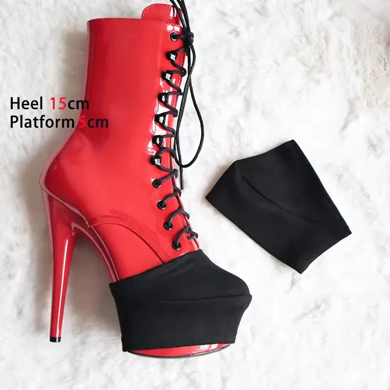 13cm Platform Shoes Protective Cover Sandals Boots Shoes High Heels Cover Protection Pole Dance Boots Training Wear-Resist Cover